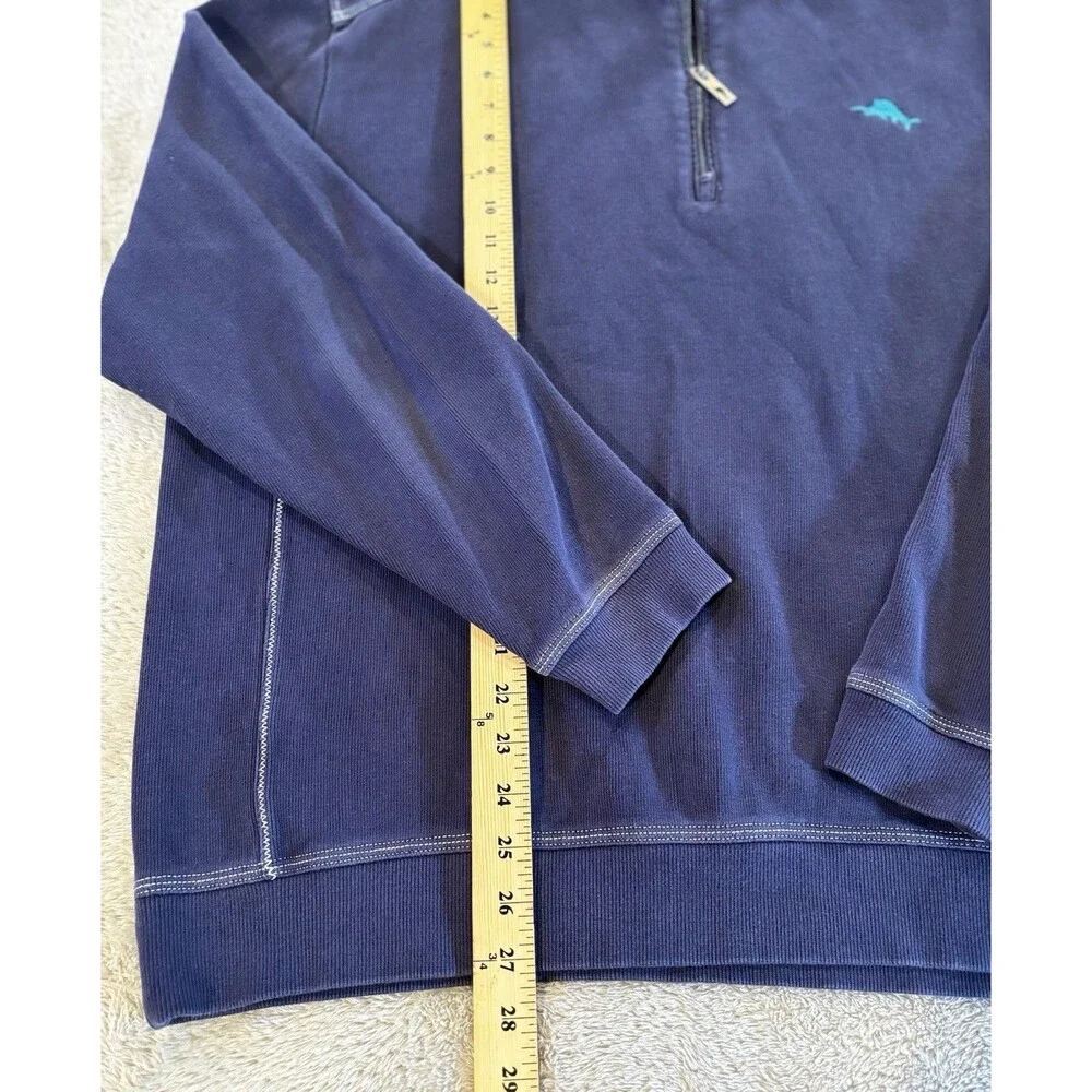 Tommy Bahama Tobago Bay 1/4 Half Zip Sweatshirt Men’s XL Island Navy Sweater